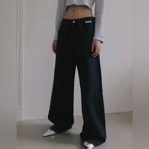 Overdueflair Vintage Wide Fit Cotton Denim [Dark Grey]